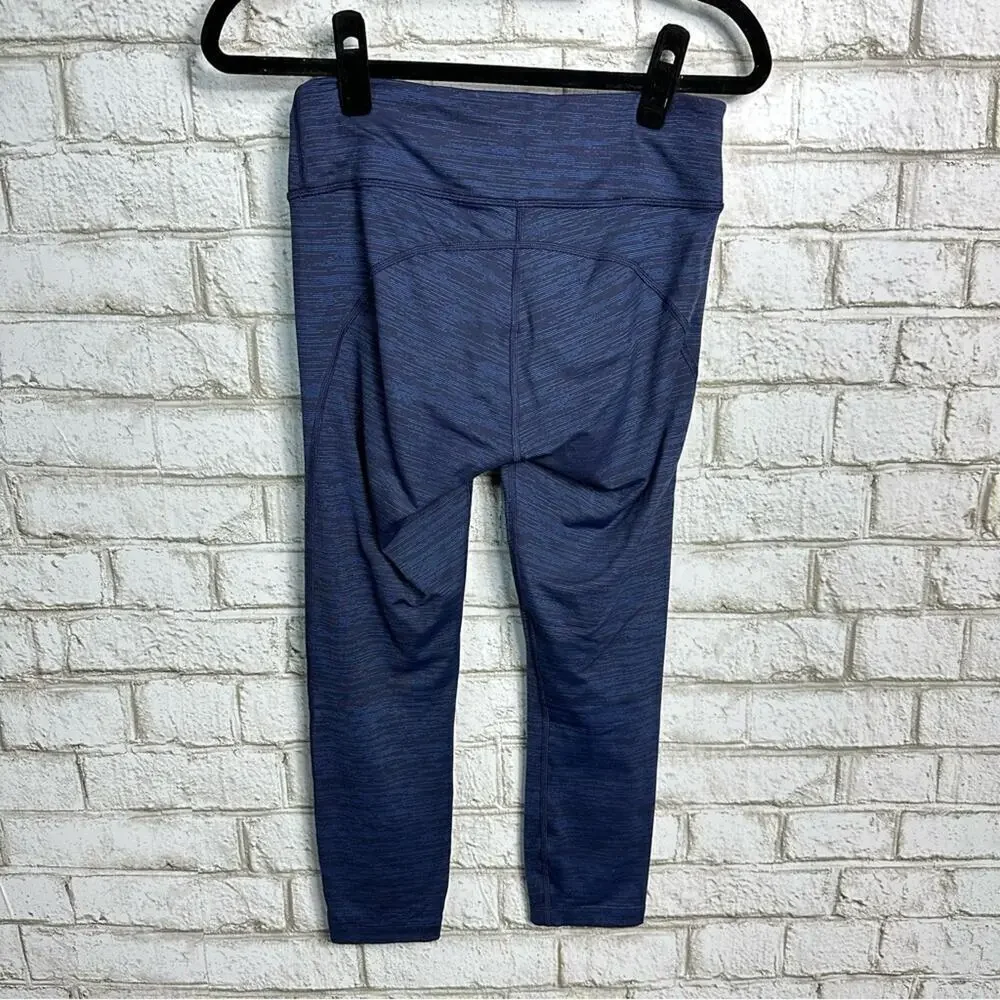 Outdoor Voices Leggings Heather Crop Capri Athletic Mid High Rise Navy Blue S